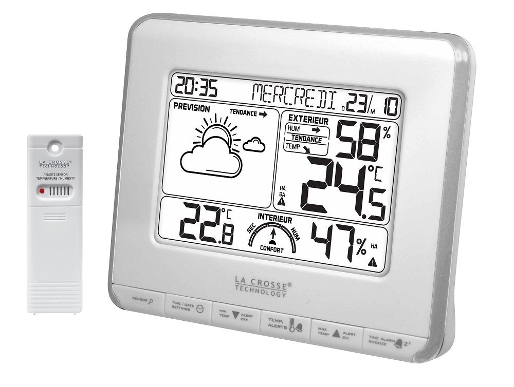 La Crosse Technology WS6818 Wetterstation mit Komfort-Anzeige, Weiss/silberfarben weiss / silberfarb