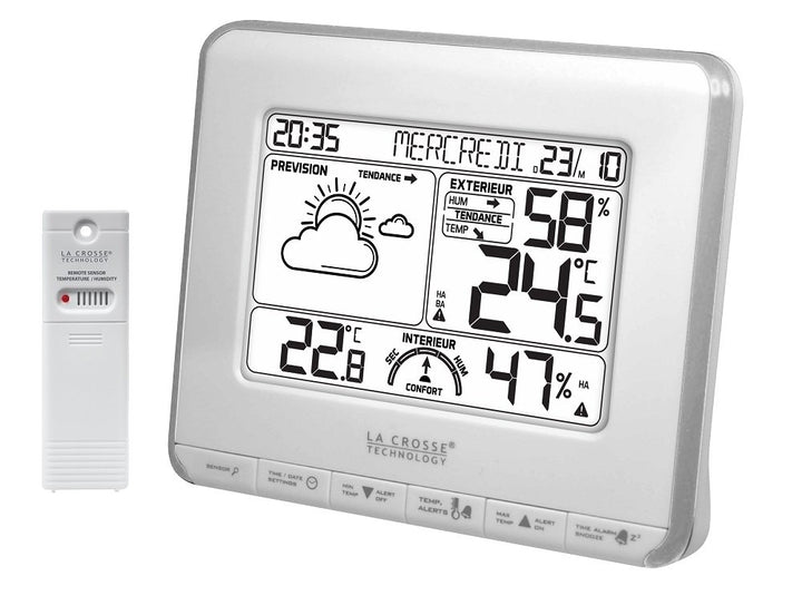 La Crosse Technology WS6818 Wetterstation mit Komfort-Anzeige, Weiss/silberfarben weiss / silberfarb