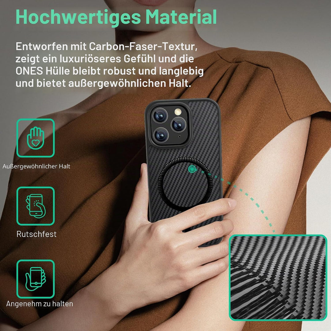ONES Magnetisch für iPhone 11 Pro Max Ultradünne Hülle, Kompatibel mit MagSafe, Fallschutz in Militä