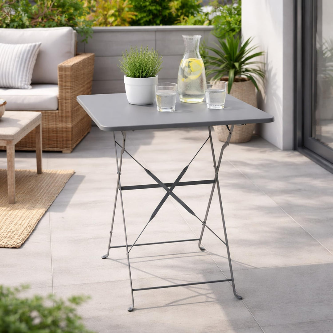 Mojawo Outdoortisch Bistrotisch Klapptisch Campingtisch Balkontisch Gartentisch Metall 60x60xH71cm A
