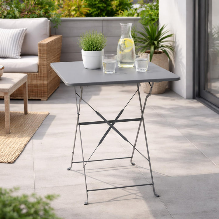 Mojawo Outdoortisch Bistrotisch Klapptisch Campingtisch Balkontisch Gartentisch Metall 60x60xH71cm A