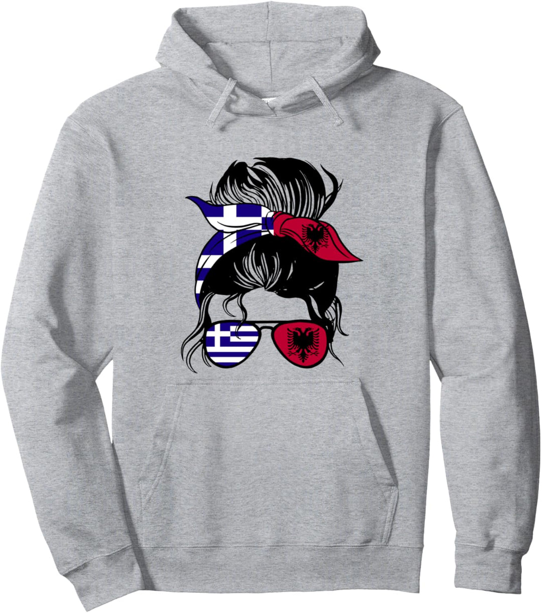 Griechenland und Albanien Mix Griechische Albanische Wurzeln Pullover Hoodie