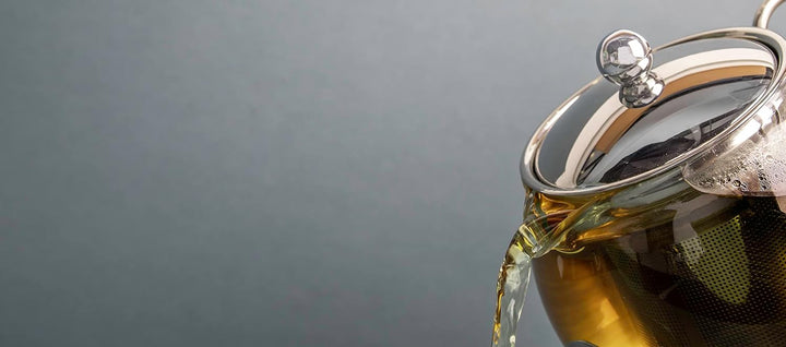 La Cafetière Teekanne aus Glas, lose Blätter, mit Teesieb, 1 l, silberfarben, Silber