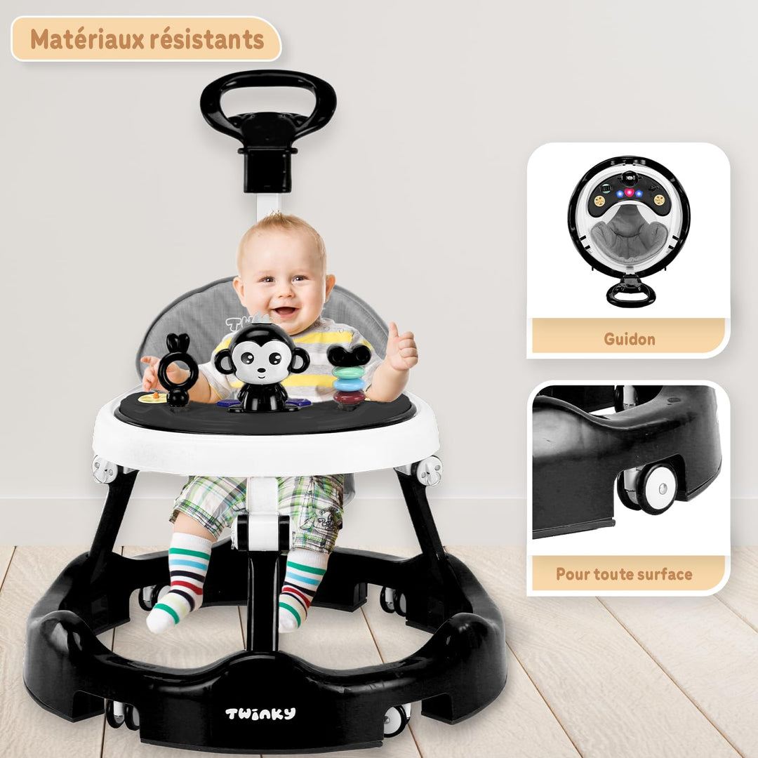 Twinky Lauflernhilfe mit Spielset und Bodenmatte | Robuste Laufhilfe mit 4 verstellbaren Positionen