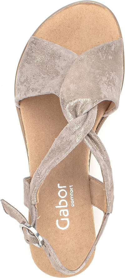 Gabor Damen Keilsandalen | Frauen Sandalen | Moderate Mehrweite (G) 38 EU Beige Muschel, 38 EU Beige