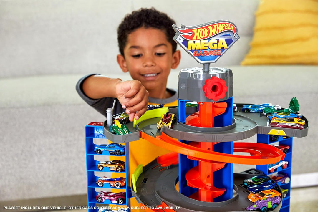 Hot Wheels GTT95 - City Power-Parkgarage Spielset mit Aufzug, für 60+ Fahrzeuge, mit 1 Hot Wheels Fa