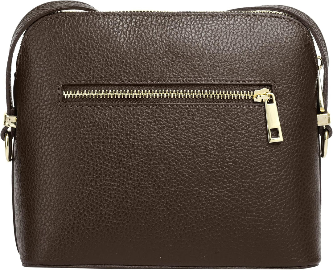 Cluty Umhängetasche Echt Leder Damen | Made in Italy, Smartphonefach, Handtasche aus Leder, Crossbod