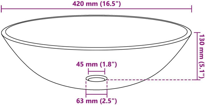 vidaXL Waschbecken Hartglas 42cm Braun Aufsatzbecken Waschschale Waschtisch, Braun