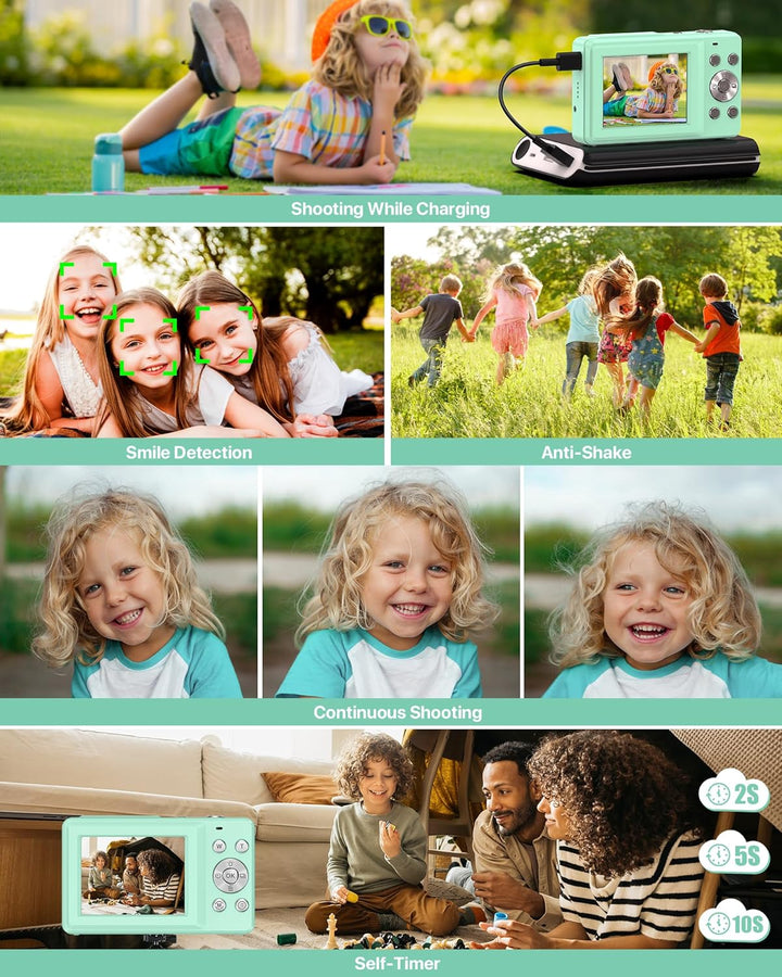 Digitalkamera 1080P Fotokamera 44MP Kamera Fotoapparat Tragbare Kompaktkamera mit 2,4" LCD Bildschir