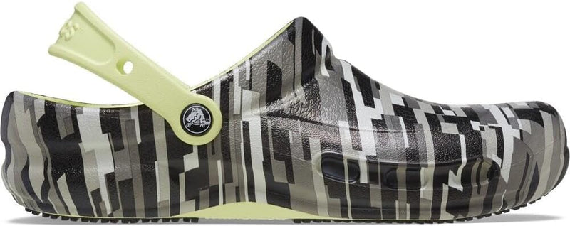 Crocs Unisex Bistro Graphic Clogs 36/37 EU Black Lime, 36/37 EU Black Lime