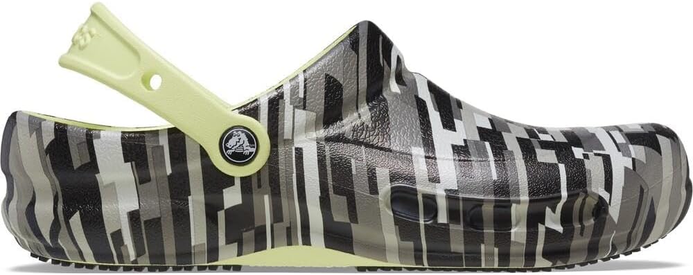 Crocs Unisex Bistro Graphic Clogs 36/37 EU Black Lime, 36/37 EU Black Lime