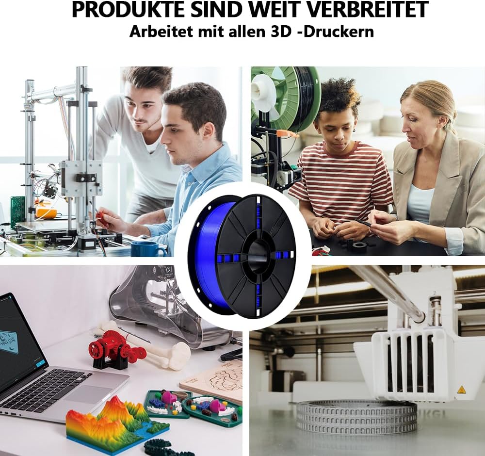 iBOSS PLA Plus3D-Druckerfilament, ozeanblau, hartes und langlebiges PLA+-Filament, 1,75 mm +/- 0,02