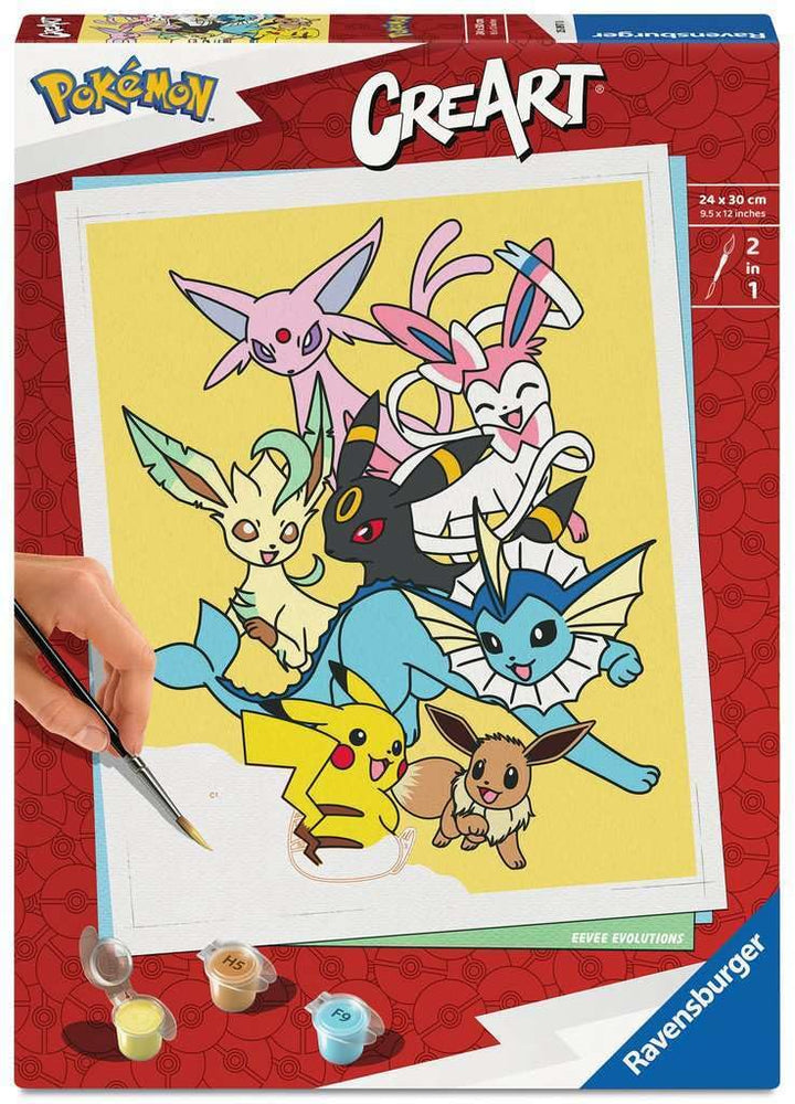 Ravensburger CreArt 25897 - Eevee Evolutions - Malen nach Zahlen Erwachsene, DIY Malset mit Pinsel u