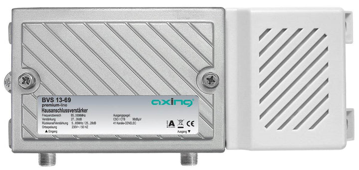 Axing BVS 13-69 Hausanschlussverstärker (30dB, 1006MHz, 98dBµV) mit aktivem Rückkanal 5-65 MHz Verst