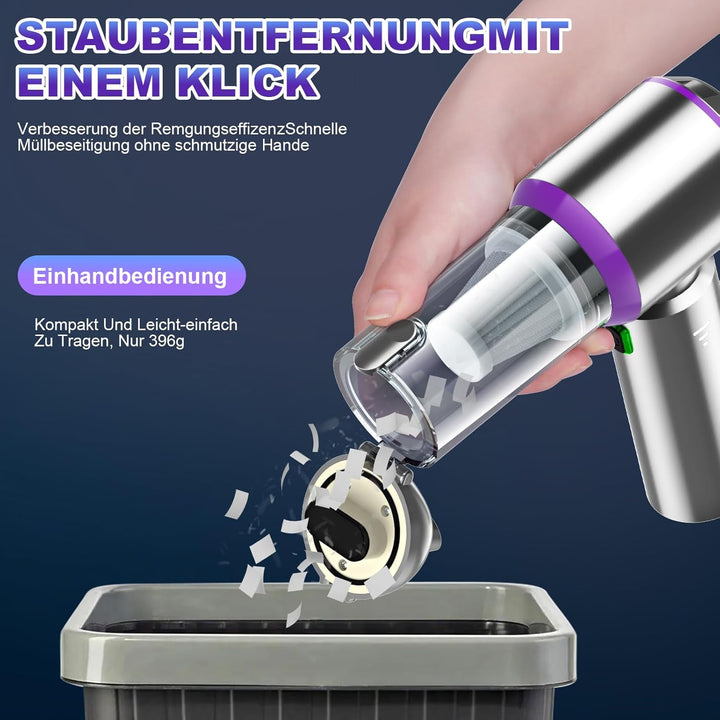Handstaubsauger Akku,4-in-1 Handstaubsauger, Auto Staubsauger Stark, 25000PA Autostaubsauger Akku Te