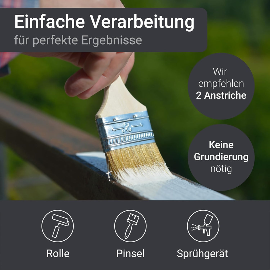 WO-WE Metalllack Metallfarbe Buntlack W900 Decklack für Metall Stahl Eisen Anthrazitgrau ähnl. RAL 7