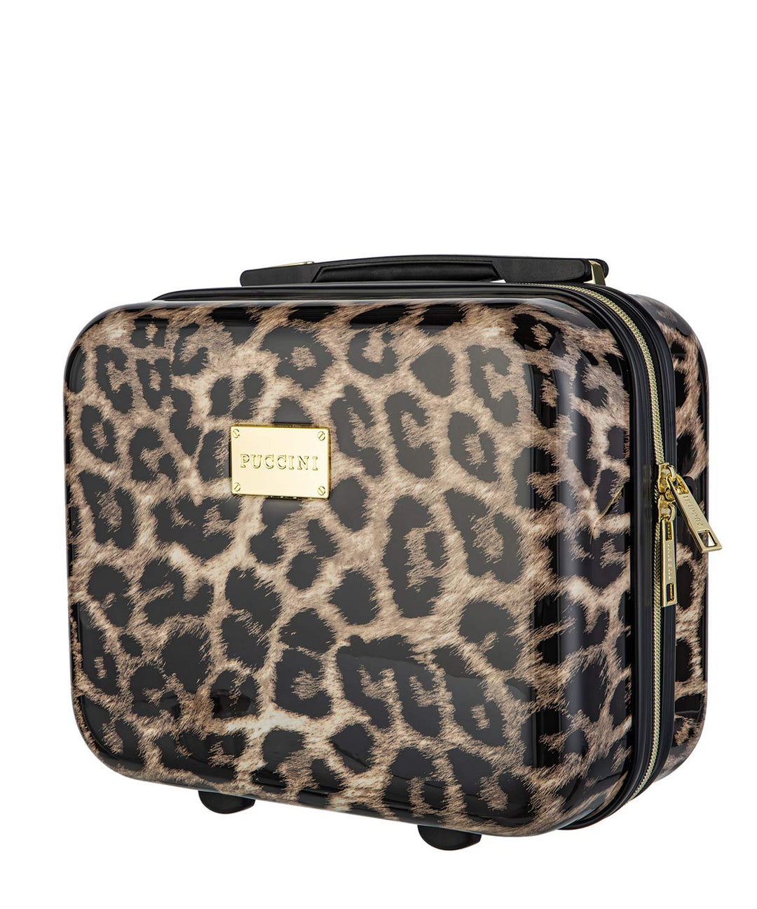 Koffer Reisekoffer Hartschalen Trolly Puccini® Beverly Hills (Leopard Beige 6, Beautycase) Leopard B