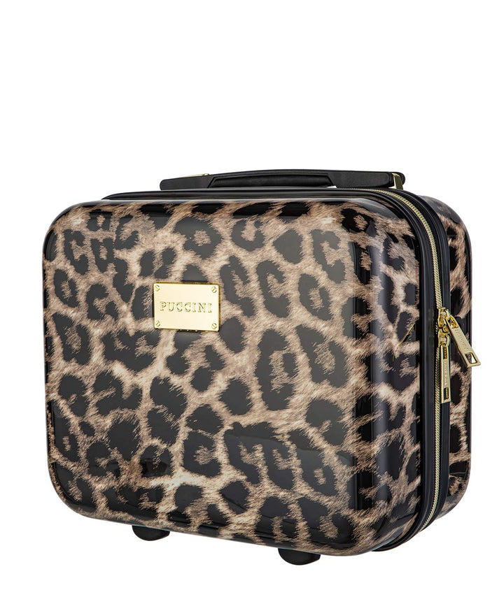 Koffer Reisekoffer Hartschalen Trolly Puccini® Beverly Hills (Leopard Beige 6, Beautycase) Leopard B
