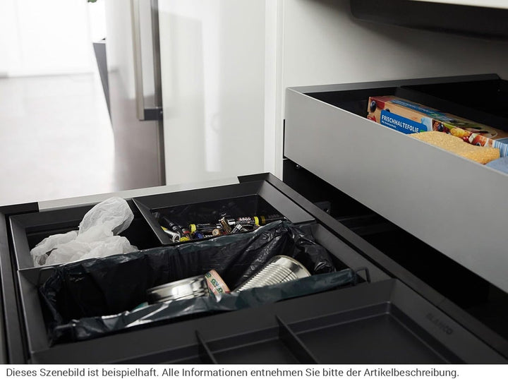 BLANCO SELECT II XL 60/3 Orga | Kunststoff, Alu | 60er Unterschrank | Auszugssystem zur Frontanbindu