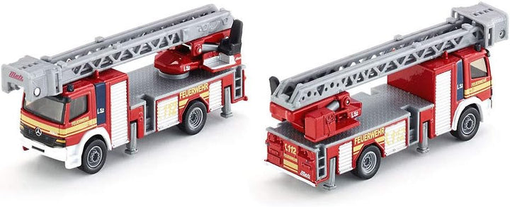siku 1841, Feuerwehrdrehleiter-Fahrzeug, 1:87, Metall/Kunststoff, Rot, Bewegliche Leiter, Feuerwehrd