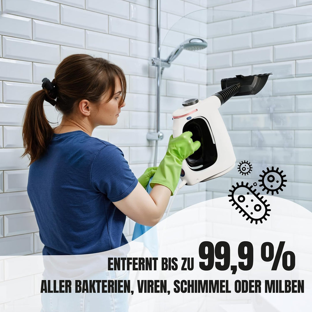HEINRICHS Dampfreiniger, Handdampfreiniger für zuhause, Steam Cleaner, kurze Aufheizzeit 30 Sek., 55