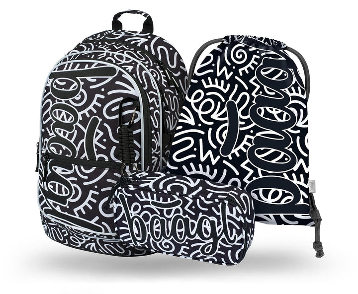 Baagl Schulrucksack Set Jungen Mädchen 3 Teilig, Schultasche für Grundschule Volksschule, Grundschul