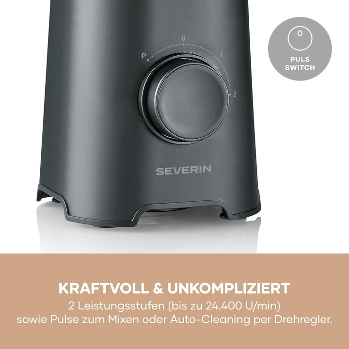 Severin Mixer & Smoothie Maker, Mix & Go, 2 Trinkbehälter á 600ml, spülmaschinengeeignet, Standmixer