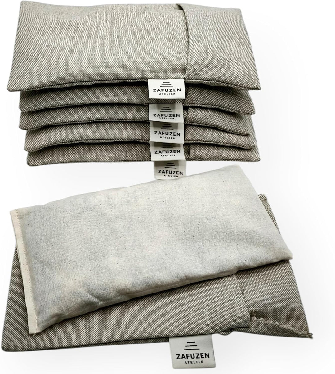 Augenkissen mit Abnehmbarem Bezug 6er Set – Naturbaumwolle und Lavendel – Professionelle Nutzung Yog