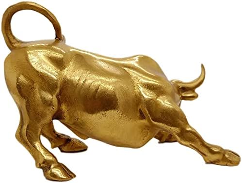 WANLIAN Wall Street Messing-Bullstatue – Feng Shui Glückssymbol der Börse, Skulptur Heimdekoration r