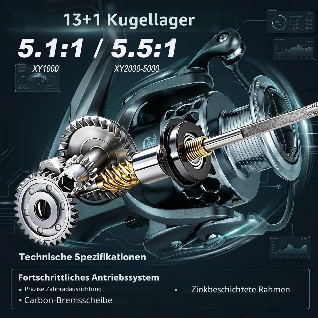 Sougayilang Spinning Angelrute und Spule Combos Tragbare Teleskop-Angelrute Spinnrollen für Reisen S