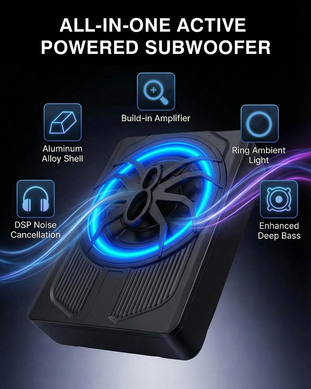 Aktiver Subwoofer für Fahrzeuge, für die Platzierung Unter dem Sitz Konzipiert, 1000 W Maximale Leis