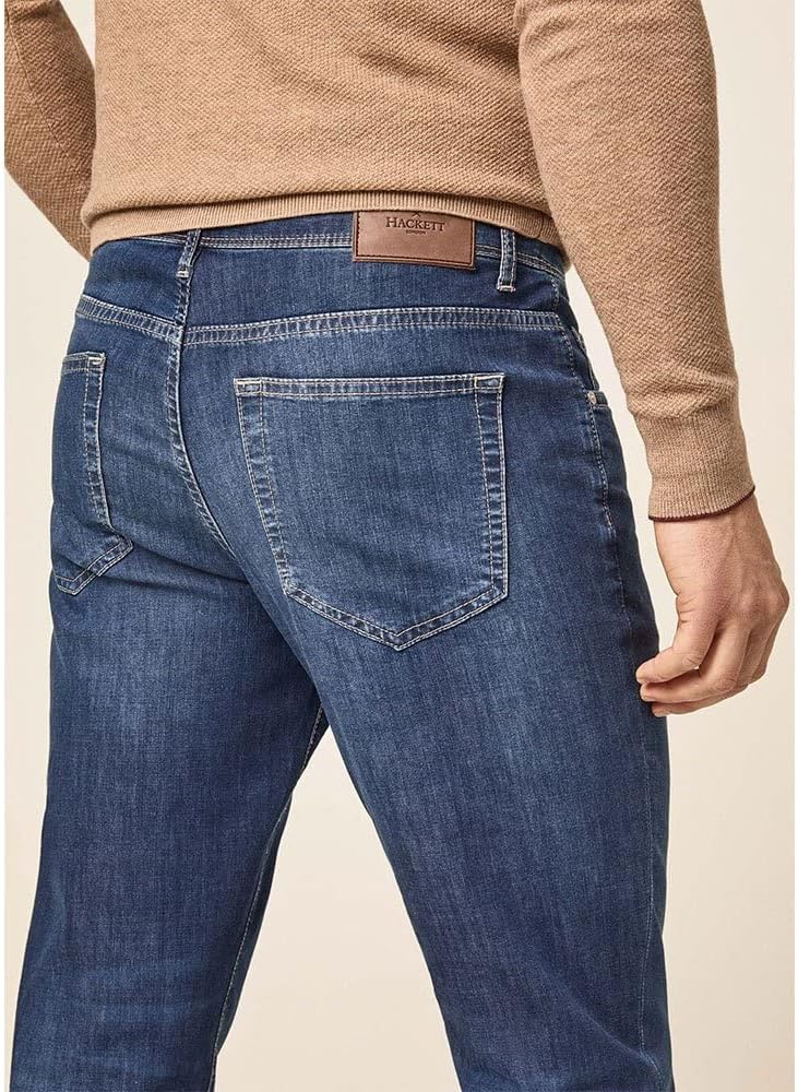 Hackett London Herren Chambray Denim Jeans 28W / 32L Chambray, 28W / 32L Chambray