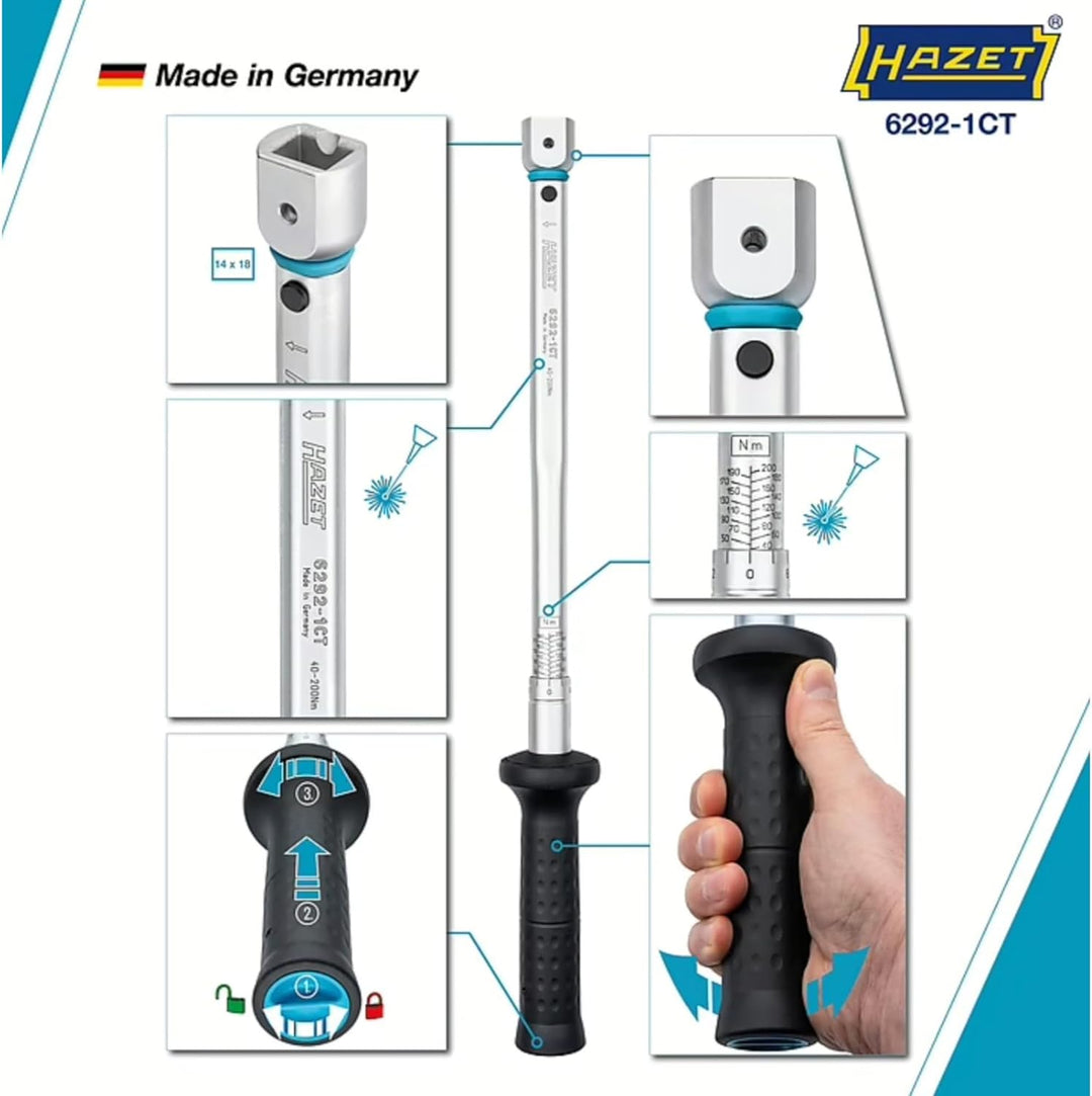 Hazet Drehmomentschlüssel 6292-1CT 40-200Nm 14x18mm