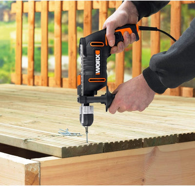 WORX WX317.2 Schlagbohrmaschine – Profi Schlagbohrer mit 600W für Bohrarbeiten in Holz, Beton & Stah