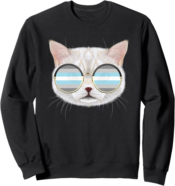 Demiboy Pride Cat LGBT Sonnenbrille Demiboy Sweatshirt