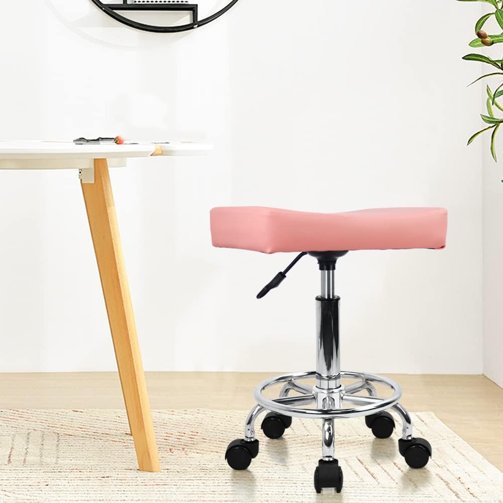 KKTONER Square Rollhocker mit Pedal (Rosa-1), Rosa-1