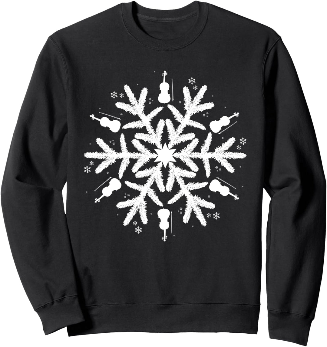 Weihnachten Violine Schneeflocke Geige Sweatshirt