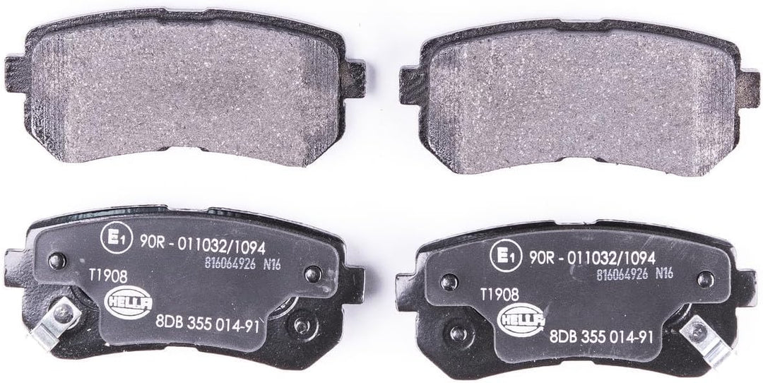 HELLA PAGID 8DB 355 014-911 Bremsbelagsatz - T1908 - Dicke/Stärke: 16.5mm - Bremssystem: Mando - mit