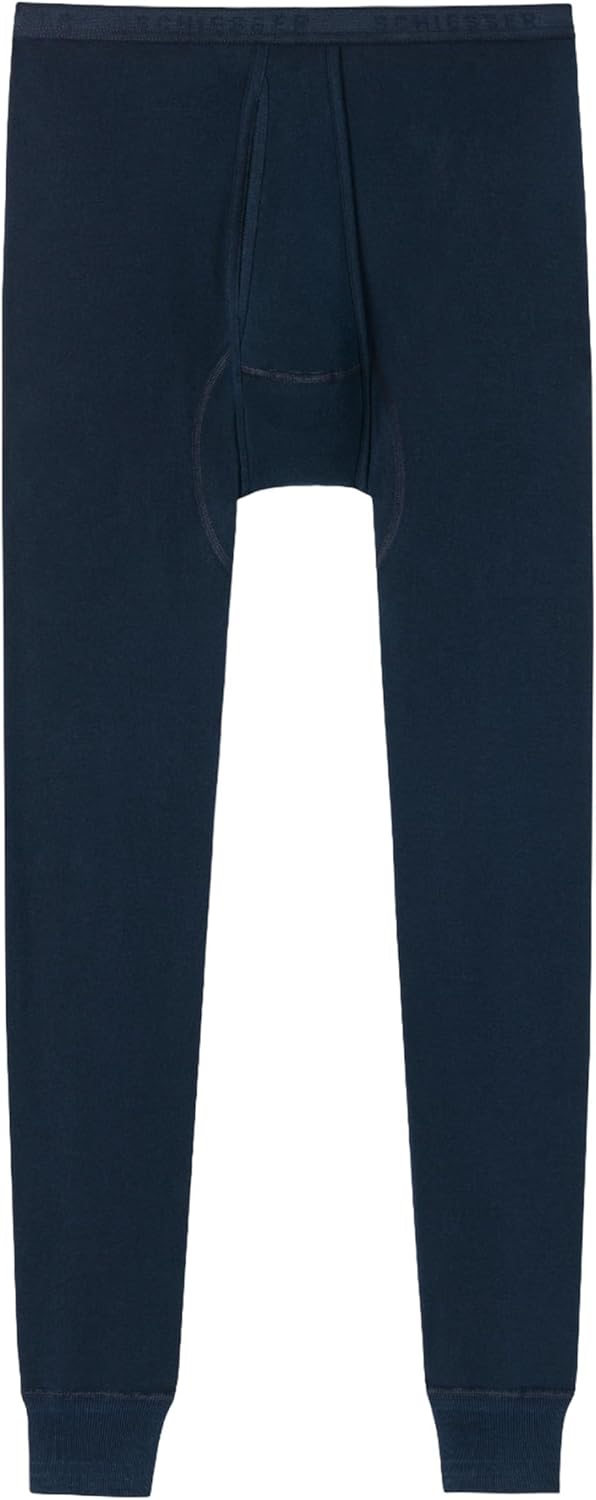 Schiesser Herren lange Unterhose mit Eingriff - Original Feinripp M Navy_005135, M Navy_005135