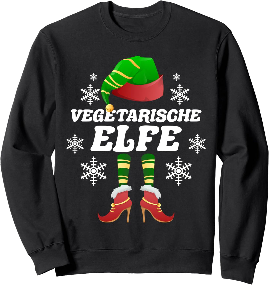 Vegetarischer Elf Familien Outfit Weihnachten Weihnachtself Sweatshirt