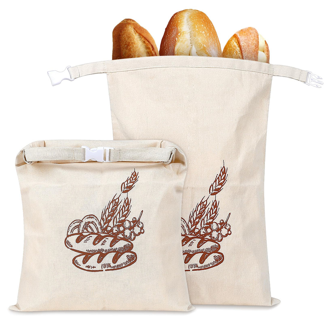 2 Stück 44 * 32,5cm Brotbeutel mit Bienenwachstuch Innenfutter Wiederverwendbare Brottüten Brot Obst