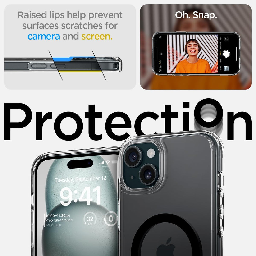 Spigen für iPhone 15 Plus Ultra Hybrid S MagFit All-in-One Hülle mit Ständer Kompatibel mit MagSafe