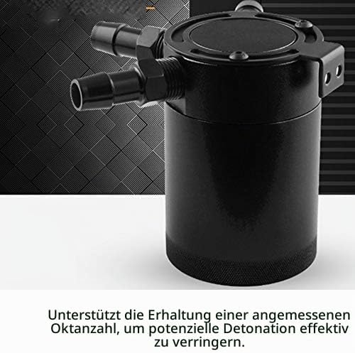 Oil Catch Can-Duokon Universal Aluminiumlegierung gezahnte Ölkanister Abfallbehälter 2 Tanks, Schwar