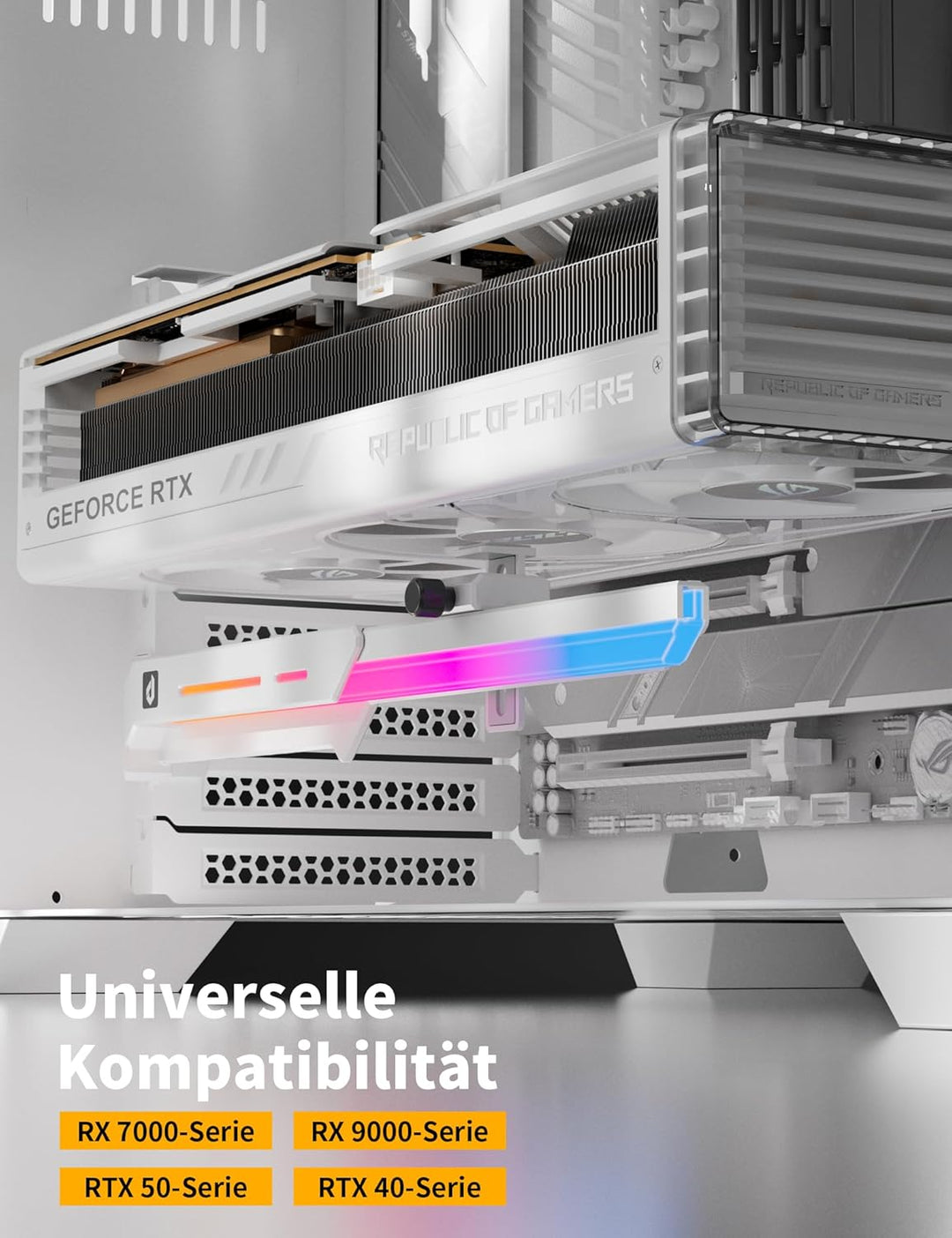 upHere GPU Halterung,ARGB Grafikkarten Halter/GPU Support mit 5V-ARGB-Beleuchtung,Verstellbare Grafi