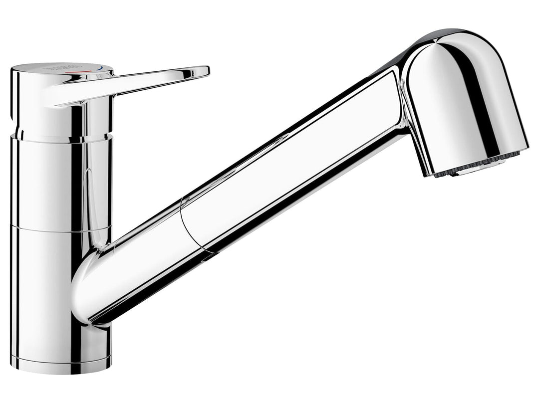 BLANCO WEGA-S II | Küchenarmatur in chrom | Hochdruck | Mit herausziehbarem Schlauch | Rückflussverh
