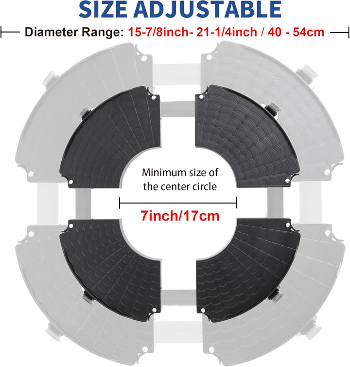 W B D WEIBIDA Pflanzenroller Rund Ø 40-54cm Tragkraft 200 KG, Pflanzenroller Aussenbereich mit 360 °