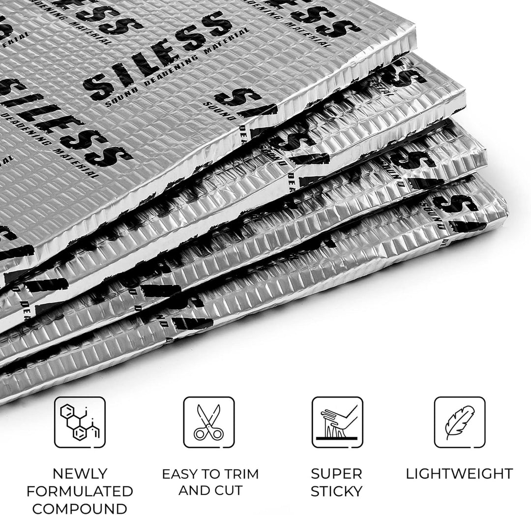 Siless 80 mm (2 mm) 10 m² Auto-Schalldämmmatte – Butyl-Schalldämmung, Geräuschisolierung und Vibrati
