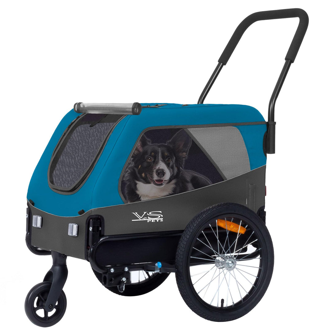 Tiggo VS Medium Hundeanhänger & Buggy 2in1 Fahrradanhänger Hundebuggy Jogger für Hunden bis 23kg Bla