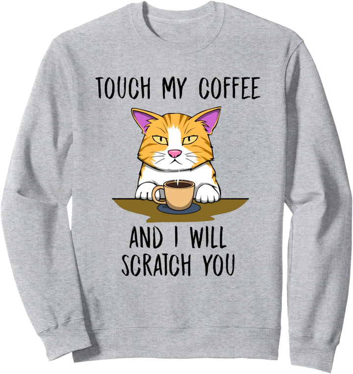 Katze mit Kaffee Büro Montag Arbeit Witzig Sweatshirt