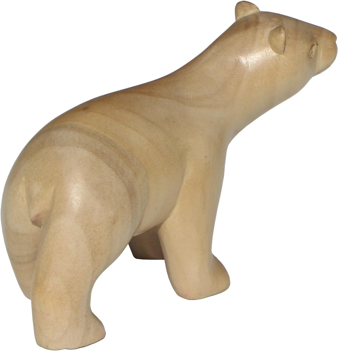 Eisbär-Figur - Handarbeit aus Krokodil-Holz geschnitzt als Geschenk-Idee für Bären-Fans zur Deko Bär